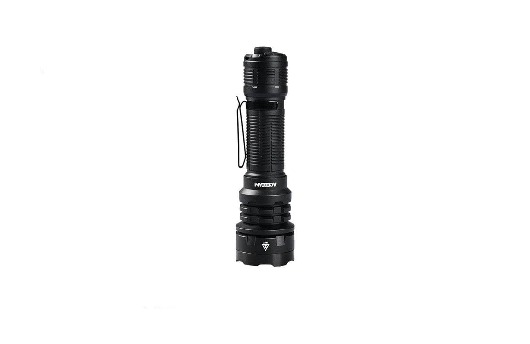 An Acebeam P17 Defender flashlight on a white background.