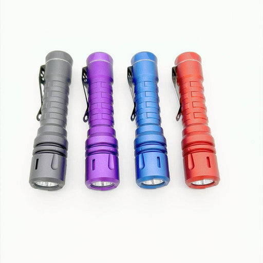 Four Reylight LANapple flashlights with 600 lumens each, in different colors, set against a clean white background.