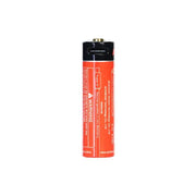 A single red Acebeam 14500 1000mAh Battery USB-C with a black top and warning labels stands upright on a white background.