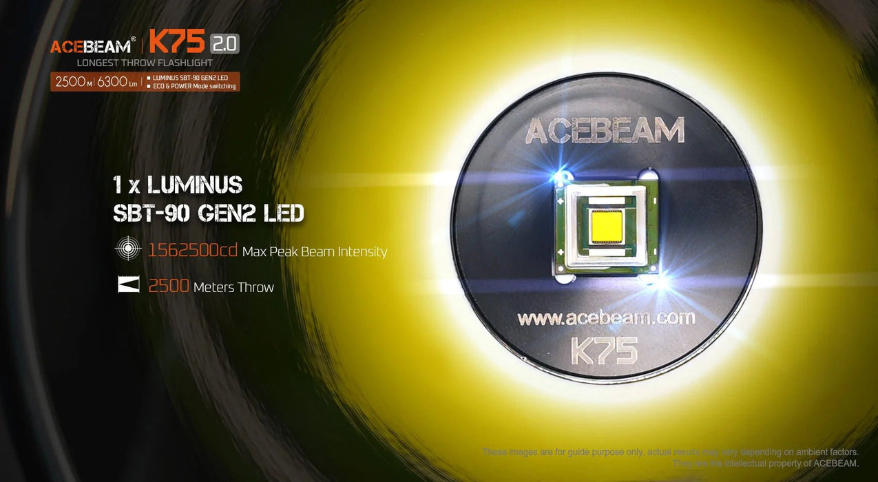 An image of an Acebeam K75 2.0 SBT-90 Gen 2 LED.