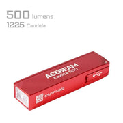 The Acebeam Keylite 500 USB-C Keychain Light delivers 500 lumens and 1225 candela, offering portable lighting with a USB-C rechargeable port and printed QR codes.