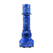 The Acebeam L35 2.0 Tactical Flashlight CREE XHP70.3 HI, a blue handheld light with white speckles and up to 5000 lumens, stands upright on a white background.