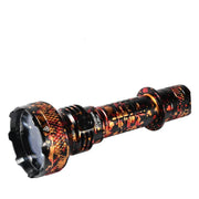 The Acebeam L35 2.0 Tactical Flashlight CREE XHP70.3 HI is shown in black and orange with a textured grip and large ridged lens, delivering up to 5000 lumens of brightness on a white background.