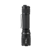 The Acebeam P16 2.0 Dual Tail Switch Tactical Flashlight is a black, portable 3000-lumen flashlight with a textured grip, side pocket clip, and an end cap power button for reliable brightness on the go.