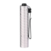 The Acebeam Rider RX 2.0 is a high-performance silver carbon fiber flashlight with a black clip and button, featuring a rechargeable Li-ion battery for optimal everyday carry convenience.