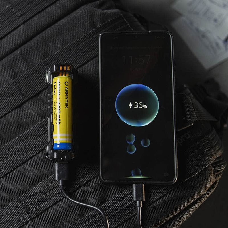 Armytek Handy C1 Pro 2.4A power bank feature diagram