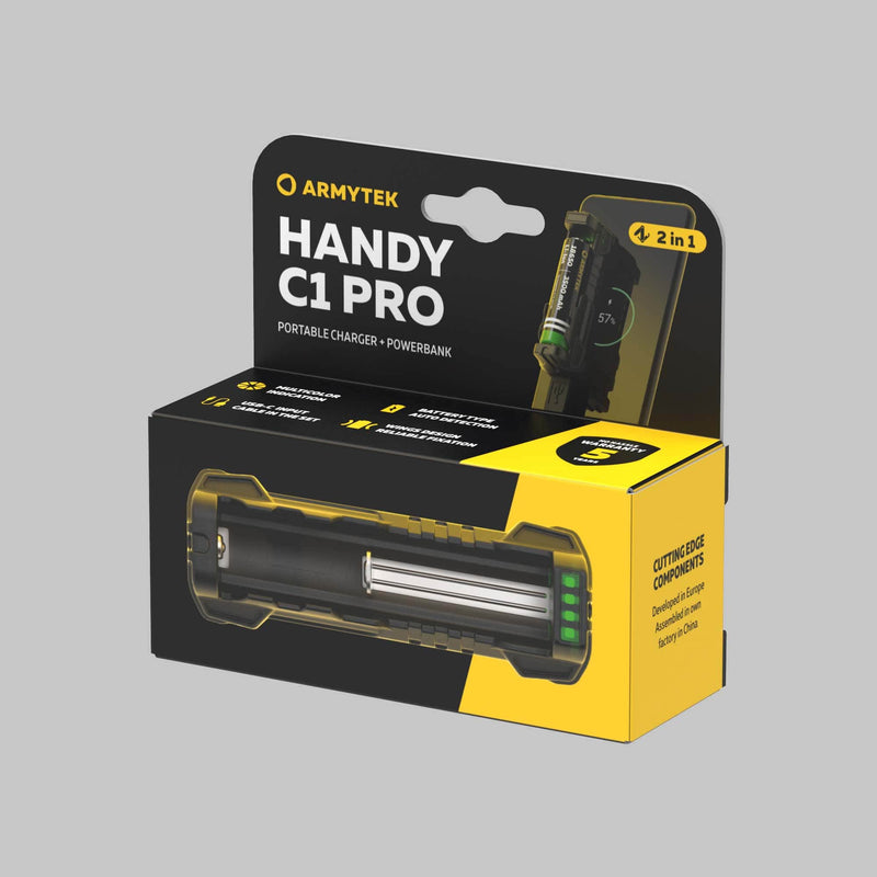 Armytek Handy C1 Pro USB-C battery charger rear view
