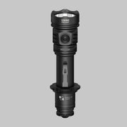 The Armytek Viking Pro Max Magnet USB - White flashlight, featuring a power button and magnetic USB charging port, is displayed upright on a gray background.