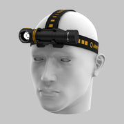 Elf C2 Max LR reflector headlamp mounted horizontally in its headband