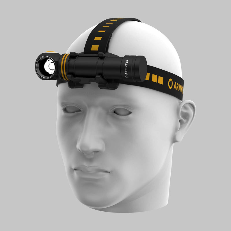 Elf C2 Max LR reflector headlamp mounted horizontally in its headband