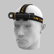 Elf C2 Max mounted horizontally in its headband on a mannequin