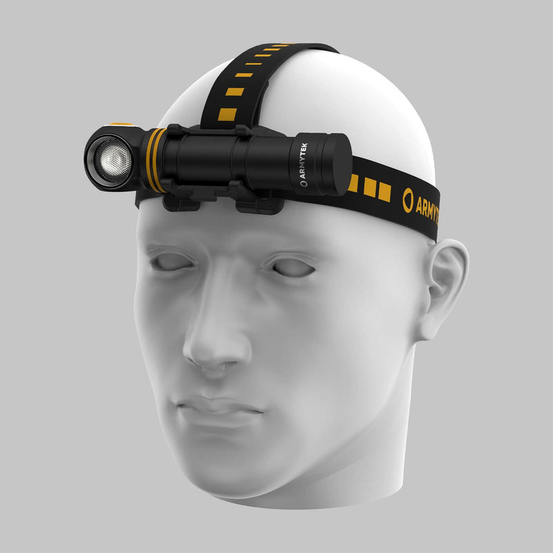 Elf C2 Max mounted horizontally in its headband on a mannequin