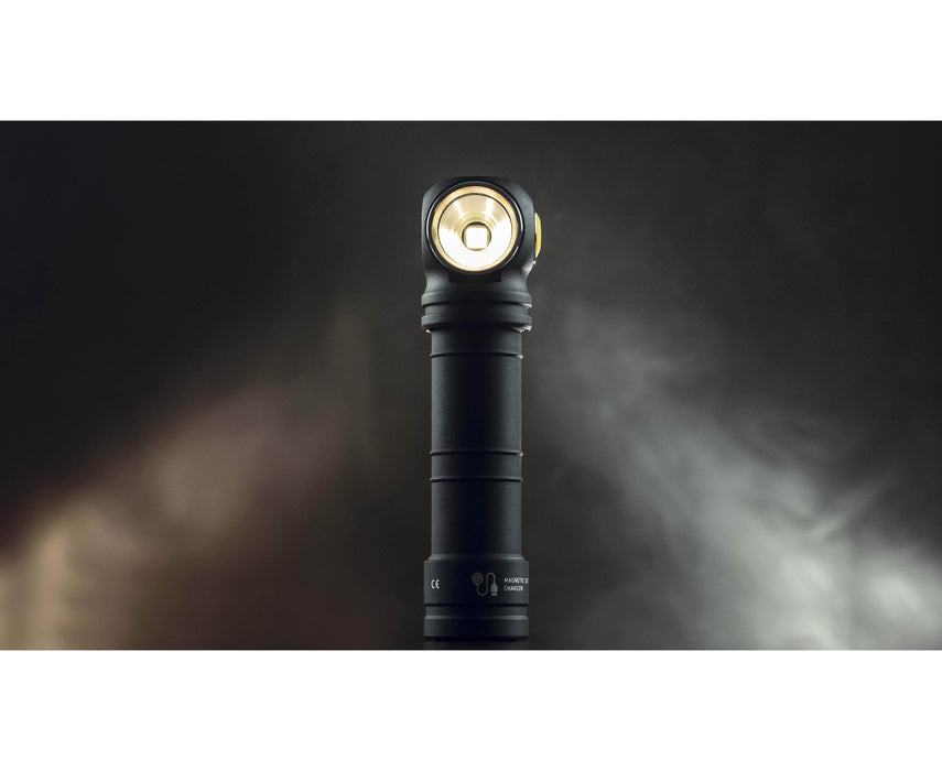The Armytek Wizard C2 Pro Max LR - White flashlight features a powerful beam of white light.