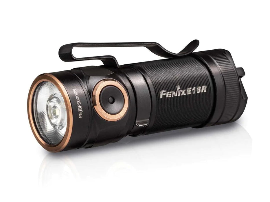 The Fenix E18R is a Fenix E18R flashlight with a powerful LED.