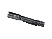 The Fenix LD22 V2.0 is a compact EDC flashlight equipped with dual switch control, a textured grip, and a side button, all presented against a black background.