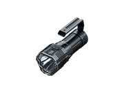 The Fenix LR60R flashlight is a robust, black device featuring a rectangular head with a top handle and 21 powerful LED bulbs. This top-tier tool provides unmatched brightness at an impressive output of XXXX lumens.