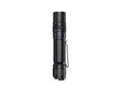 The Fenix PD36R Pro is a tactical flashlight delivering 2800 lumens, featuring a textured grip, side button, and clip, and shown vertically against a white background.