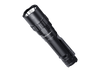 A black flashlight with a textured grip, labeled "Fenix PD40R V3.0," features a super bright LED that boasts 3000 lumens. This rechargeable flashlight is shown against a black background.