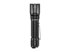 The Fenix TK20R V2.0 is a black tactical flashlight featuring a textured grip, a pocket clip, and USB Type-C charging capabilities, all showcased against a sleek black background.