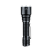 The Fenix TK22R is a black cylindrical flashlight featuring a textured grip, delivering 3200 Lumens and equipped with USB-C charging, displayed upright against a white background.
