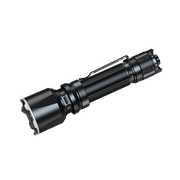 The Fenix TK22R, with its 3200-lumen output and convenient USB-C charging, showcases a black textured grip along with several adjustable settings, all set against a white background.