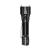 The Fenix TK22R flashlight offers an impressive 3200 lumens, complete with a textured grip and an easy-to-access button located near the base. Its USB-C charging feature ensures it is always prepared for use.