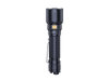 The Fenix WF26R, a black tactical flashlight, boasts 3000 lumens and features a textured grip, side button, and pocket clip. It's displayed against a black background.