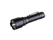 The Fenix WF26R boasts a black tactical design, complete with a textured grip and pocket clip, displayed against a white backdrop.