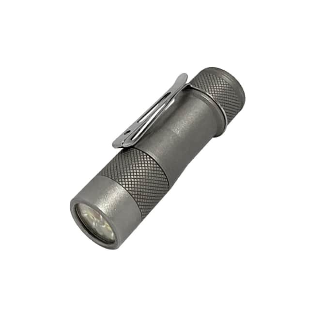 The Lumintop FWAA is a compact metallic gray flashlight with a textured grip, pocket clip, and Nichia 519AT LED, shown on a white background.