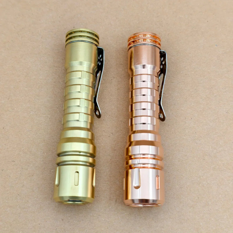 brass rechargeable flashlight ReyLight LANapple