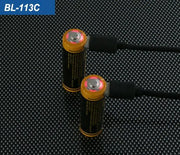 Skilhunt BL-113C batteries connected to USB-C cables with red charging indicators.