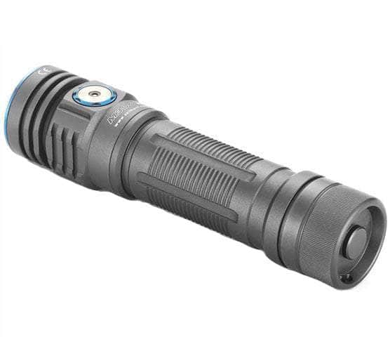 A Skilhunt M300 V2 with a blue light on it.