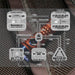 A Skilhunt MiX-7 diagram with LED flashlight and magnetic charging devices.