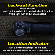 An image of a Skilhunt flashlight with a lockout function.