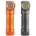 A pair of Skilhunt H150 orange and orange led flashlights on a white background.