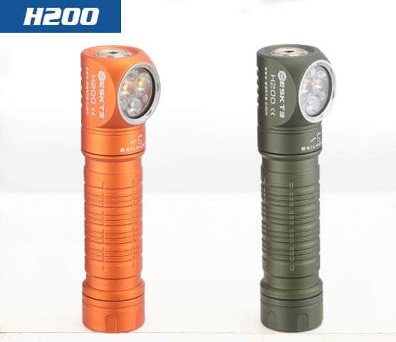 Two Skilhunt H200 waterproof flashlights in different colors.