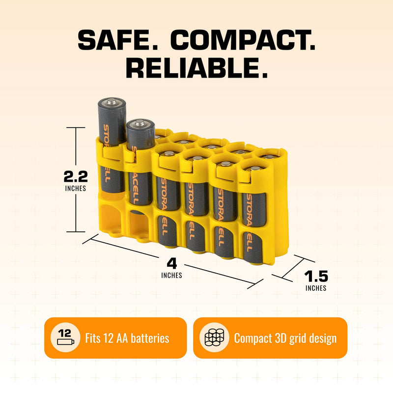 Storacell 12 AA Pack Battery Caddy (Yellow) – image 6