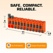 Storacell AA 24-battery caddy in orange – image 6