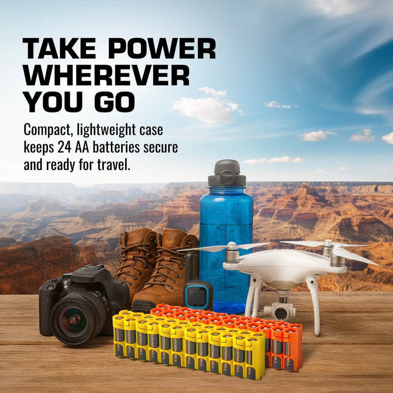Storacell AA 24-battery caddy in orange – image 5