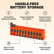 Storacell AA 24-battery caddy in orange – image 3