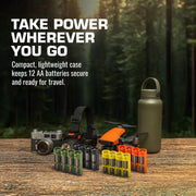Military Green Storacell SlimLine AA caddy with outdoor and travel gear