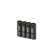Storacell SlimLine AA 4-battery caddy in Tuxedo Black