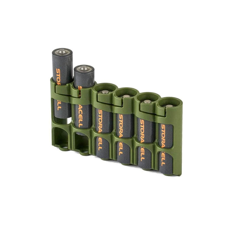 Storacell SlimLine AA 6-battery caddy in military green – view 2