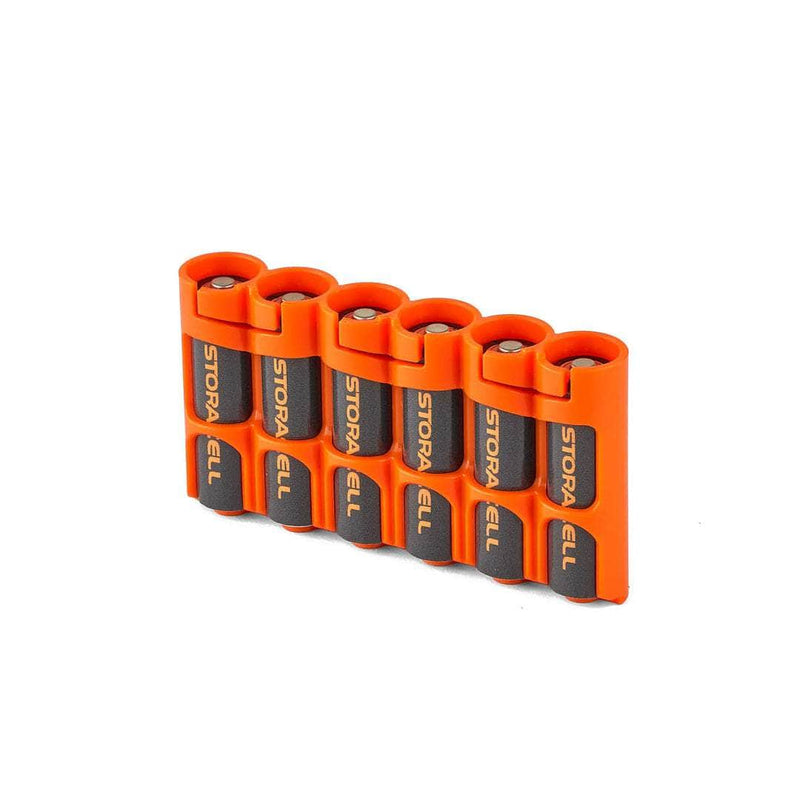 Storacell SlimLine AA 6-battery caddy in orange – view 1