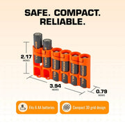 Storacell SlimLine AA 6-battery caddy in orange – view 7