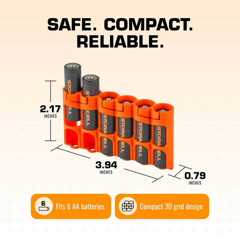 Storacell SlimLine AA 6-battery caddy in orange – view 7