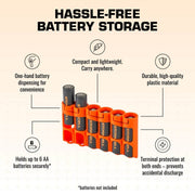 Storacell SlimLine AA 6-battery caddy in orange – view 4