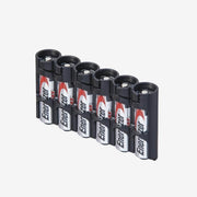 Storacell SlimLine AA 6-battery caddy in Tuxedo Black
