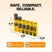 Storacell SlimLine AA 6-battery caddy in yellow – view 7