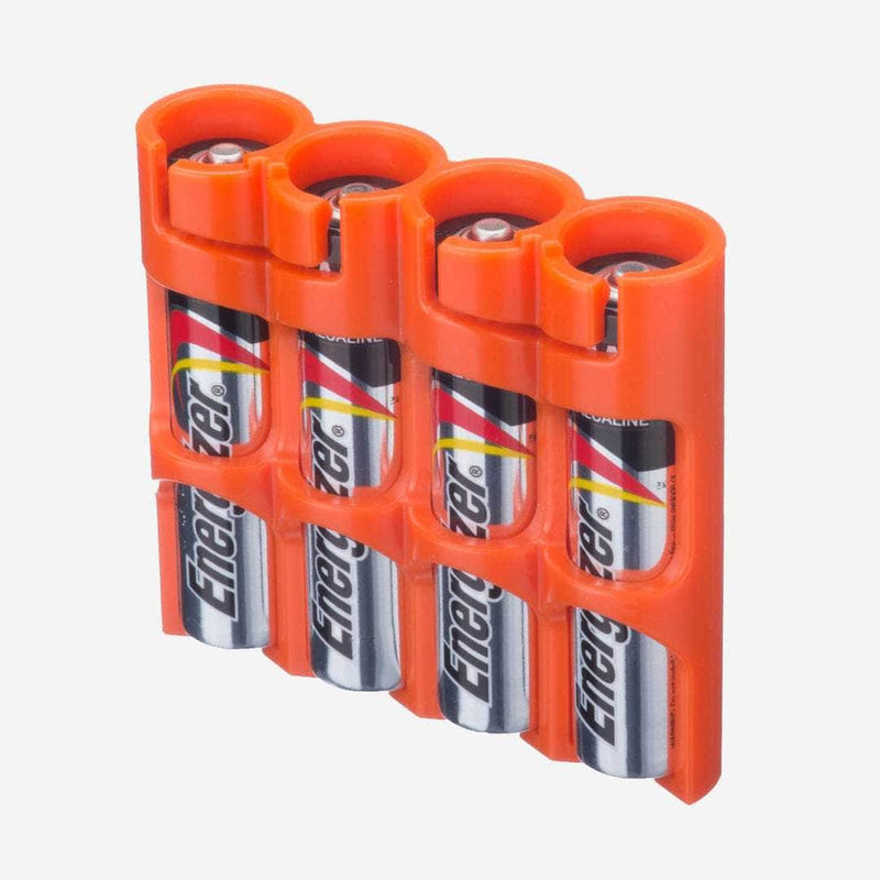 Storacell SlimLine AAA 4-battery caddy in Orange